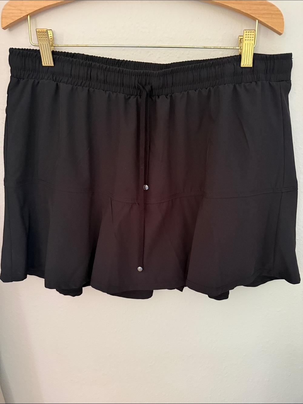 Max Studio Black Women's Active Skort with Drawstring Waist